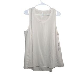 Stylus Tank Top Women's Large Beige Sleeveless Athletic Round Neck Shirt NWT